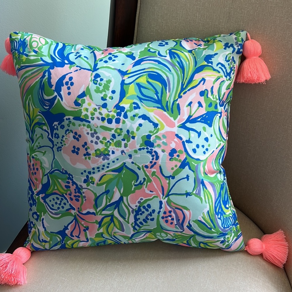 Lilly Pulitzer Decorative Pillow with Tassels - Picture 2 of 2